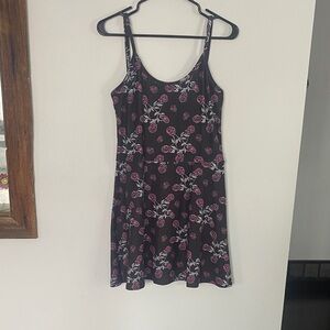 Too Fast Black and Pink Floral Dress